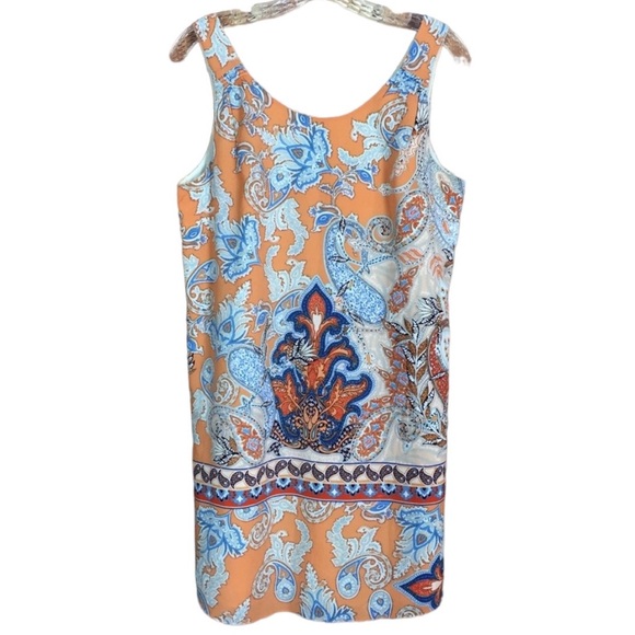 Lila Rose Spring Paisley Filigree Ornate Busy Allover Print Shift Dress Size 4 - Picture 1 of 6